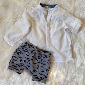 H&M Kids Cotton Button Down Shirt 12-18mos